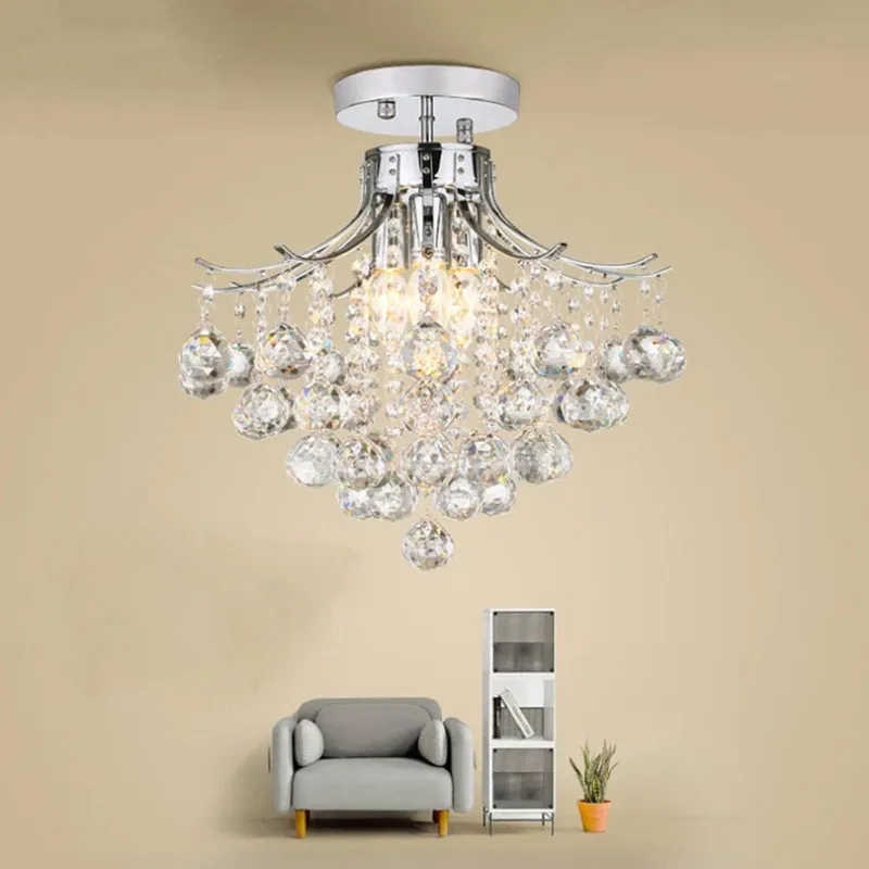 

Modern LED Ceiling Lights Clear Crystal Plafondlamp Minimalist Bedroom Aisle Lustre cristal