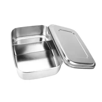 

Portable 3 Grid Stainless Steel Lunch Box Tableware Food Container Single Layer Student Lunch Boxes Large Capacity Easy Clean