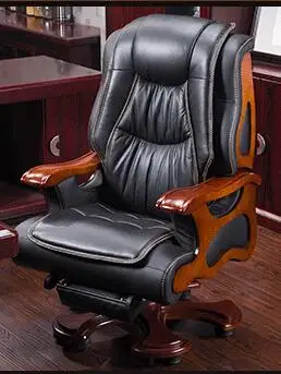 Кресло Boss кожаное компьютерное кресло домашнее массажное откидывающееся кожаное кресло руководителя цельное деревянное офисное кресло с подлокотником - Цвет: 05