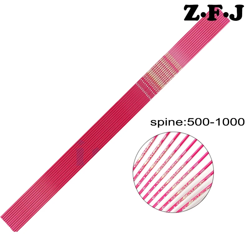 

12pcs PINK Archery Carbon Arrows Shaft Spine 500 600 700 800 900 1000 ID 4.2mm 30inch Compound Recurve Bow Hunting Shooting