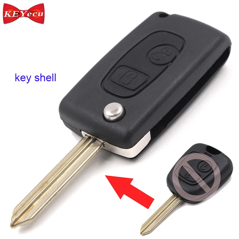 

KEYECU for Peugeot Partner Boxer for Citroen berlingo Saxo Xsara Modified Folding Remote Key Shell Case Fob Housing Cover