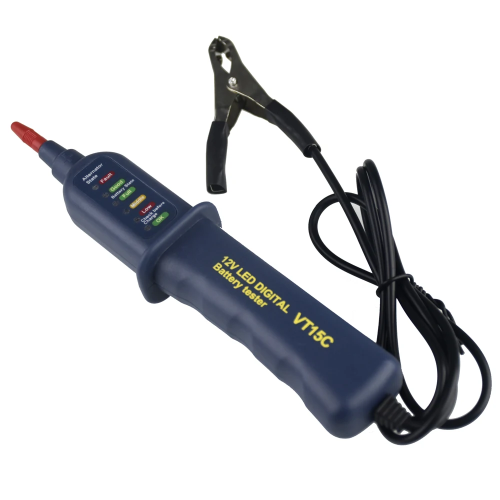 Car battery tester 6LED Lights battery tester 12V multi-function test pen VT15C photo