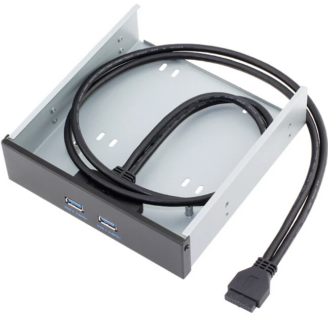 Серебристый и черный 2 порта USB 3 0 Hub 20Pin настольный компьютер регулируемая стойка