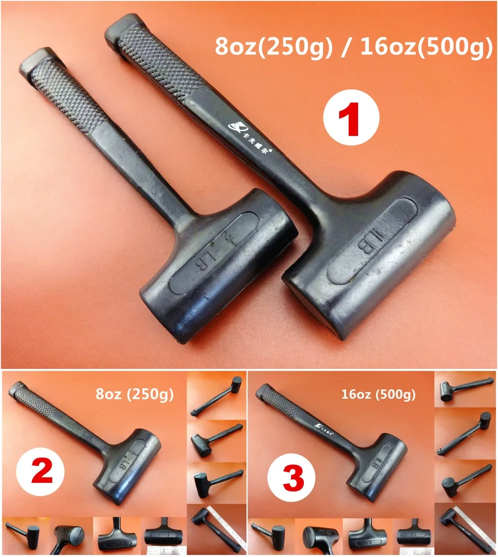 

3kinds Leather Craft Dead Blow Rubber Hammer Mallet Metalworking Installation Tool 250g/500g (8oz/16oz) Chisel Punch Cutter NEW
