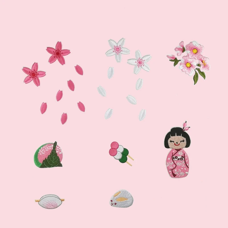 Весенняя аппликация wappen okashi hanami кимоно гейши японская азиатская кукла розовая