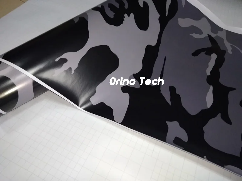 Black Grey Gray Camouflage Vinyl Film-3
