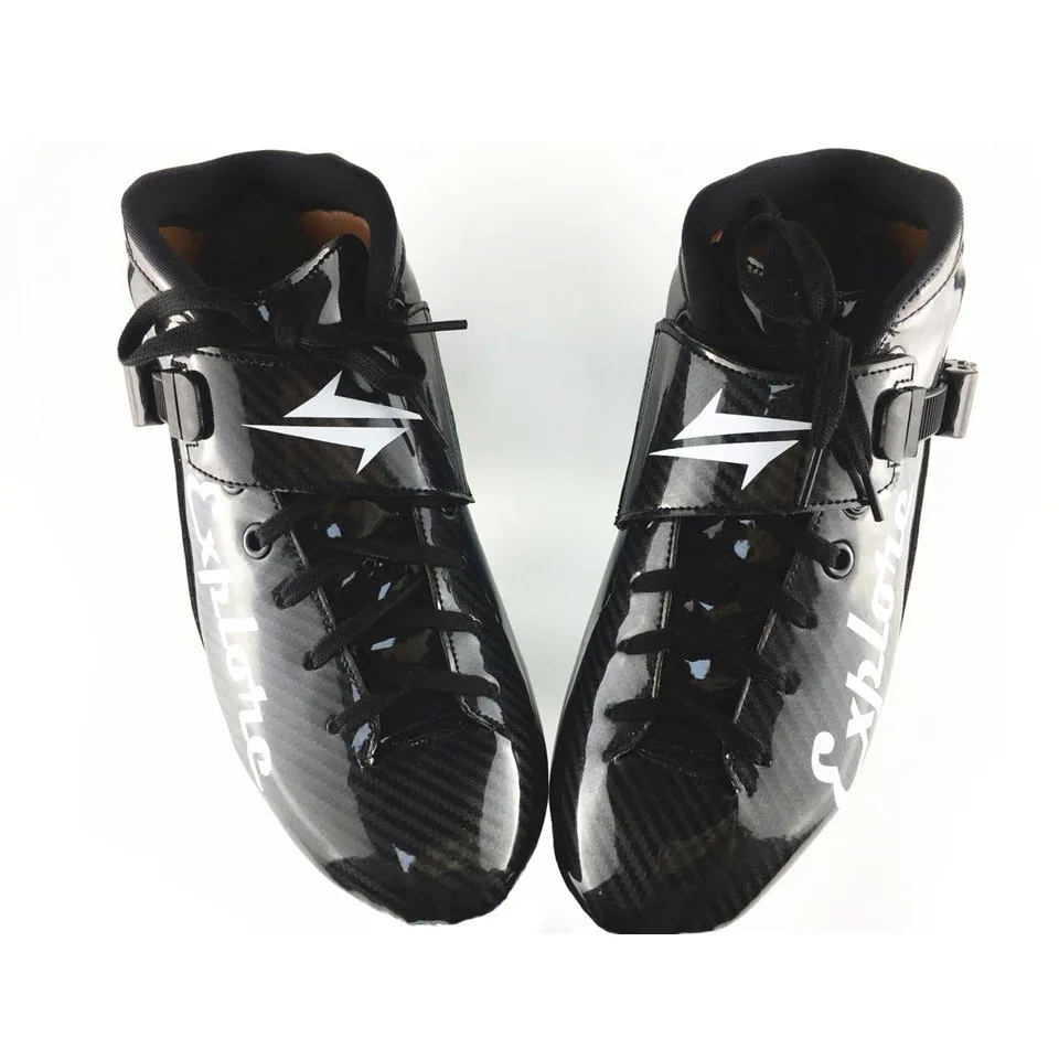 JEERKOOL الكربون الألياف الزجاجية مضمنة سرعة التزلج على الجليد 3*125 مللي متر عجلات طفل الكبار المبتدئين مسرعة التدريب الشارع حذاء سباق SH40