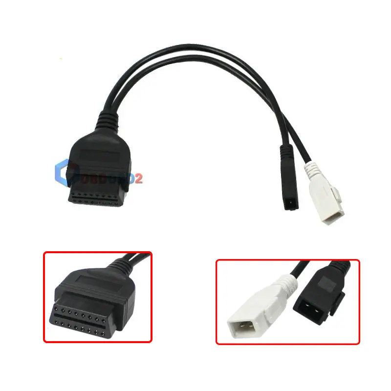 Лучшее качество для AUDI 2P+ 2P OBDII Соединительный кабель для AUDI 2X2 до 16 Pin OBDII VAG COM KKL кабель