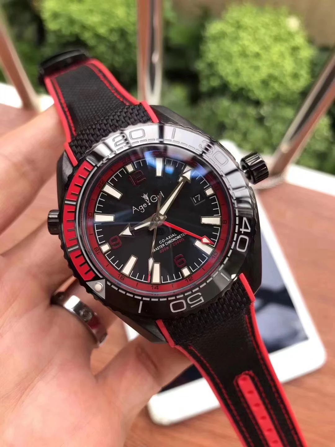 

Luxury Brand Men Automatic Mechanical GMT Waterproof Blue Red Black Professional Stainless Steel Sapphire Canvas Leather Watches