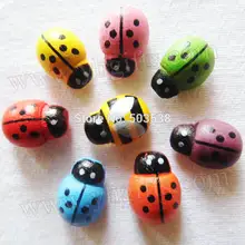 200 шт/партия, деревянные стикеры в виде желтой пчелки и цветной стикер божья коровка, детские игрушки, набор для скрапбукинга, ранние образовательные DIY. wholesale.13x9mm