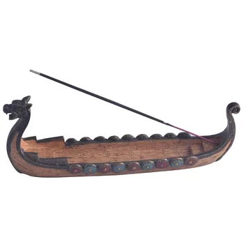 

Hand Carved Carving Dragon art Boat Incense Burners Stick Holder Traditional Chinese Design Burner Censer Ornaments