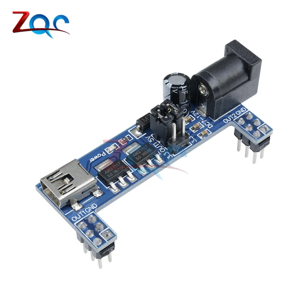 

5pcs MB102 Breadboard Power Supply Module with Mini USB 3.3V 5V For Solderless