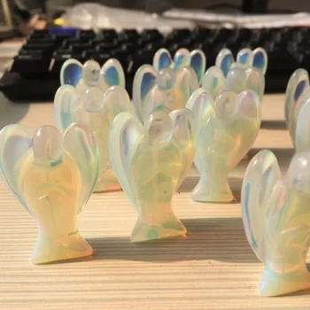 

dohaibogoo Mascot Figurine Decoration--10pcs a lots 1.5 inch Angel Shape Healing Opalite Crystal Stone Wholesale Price