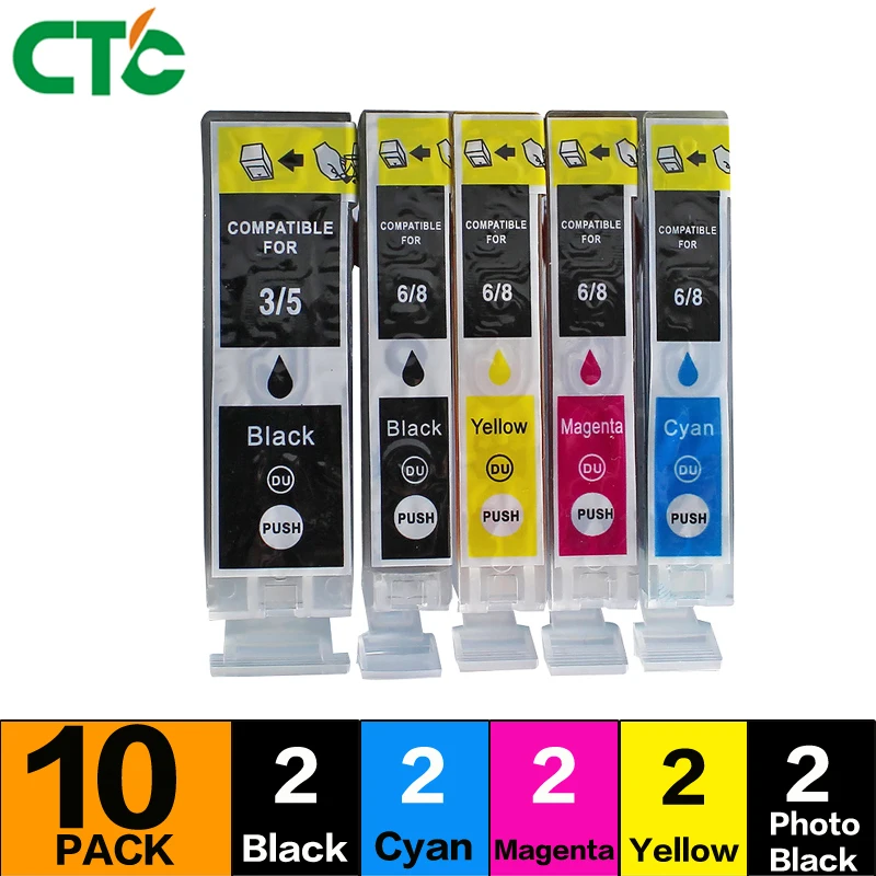 10x чернильные картриджи PGI-5BK CLI-8BK CLI-8C CLI-8M CLI-8Y Compitalbe для Canon iP4200 iP4500 iP5100 iP5200 iP7500 iP7600