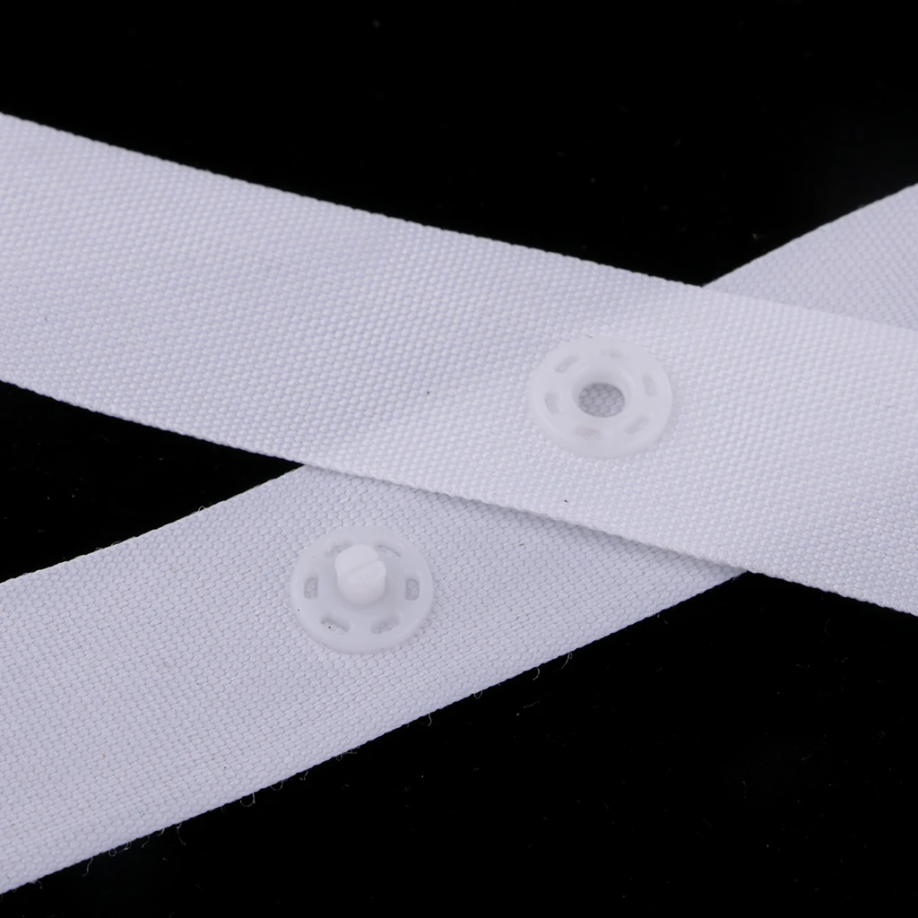 2 Roll 1.8cm Invisible Snap Buttons Tape Fasteners for Sewing Duvet Cover Clothing Bags Accessories