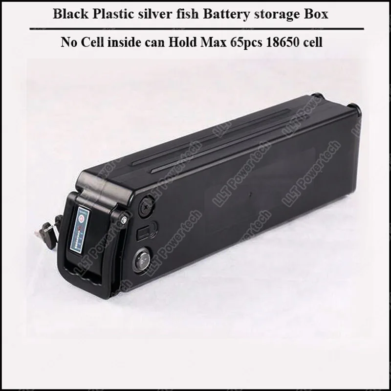 48V Black silver fish bicycle battery box plastic black case of