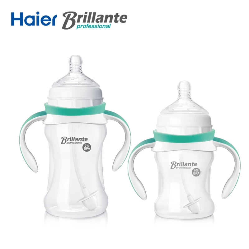 Haier Brillante 2pcs lot PP Material Plastic Feeding Bottles Cup Drinking Feeding Bottle Sippy Cup Handles