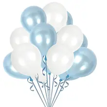 METABLE (100 Pack) Gifted Navy Blue and White Balloons Set Bouquet in Metallic Latex for Birthday Party Supplies,no ribbbon gifted in ghetto