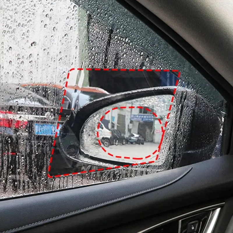 

2PCS Car Rearview Mirror Protective Film Anti Fog Window Clear Rainproof Rear View Mirror Protective Soft Film Side Window Film