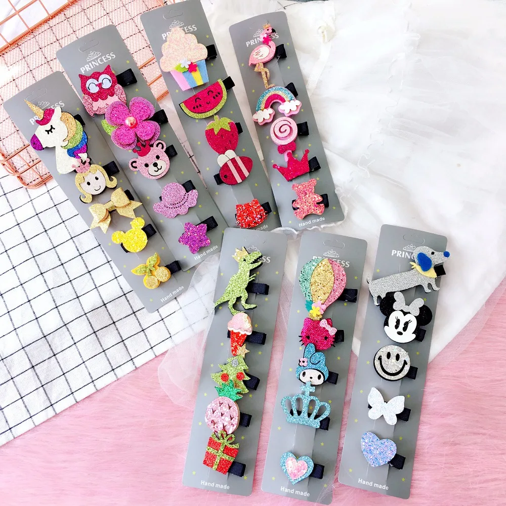 

Korea Handmade Sequins Cartoon Dog Crown Owl BB Hair clips Hairpins Children Girl Kids Head wear Sets Accessories-SWKHWS050C5