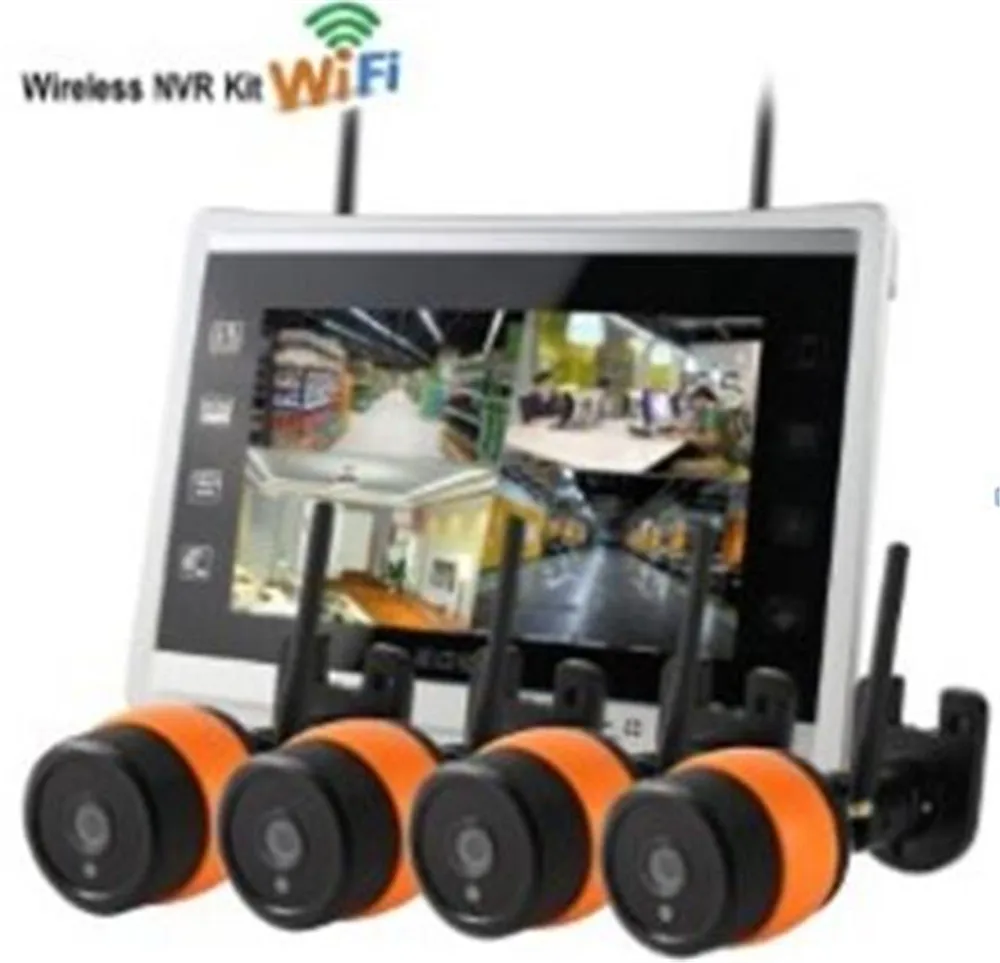 

11 Inch LCD Screen 4CH Wireless WIFI IP Camera NVR Kit