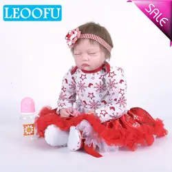 LEOOFU 55 см 22 дюймов реалистичные куклы младенца 100% ручной работы для девочек возрождается дети playmates силикона reborn baby doll игрушка с короткими