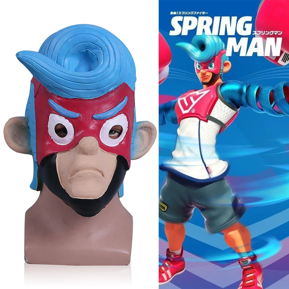 

Spring Man Mask Game ARMS Masks Cosplay Shooting Game Adult Kids Mask Halloween Party Latex