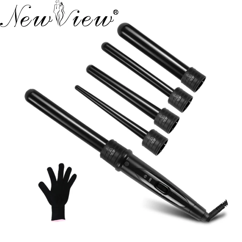

Hair Curling Iron Ceramic Hair Curler Set Exchangeable Size Hair Curling Wand Roller Hair Crimper