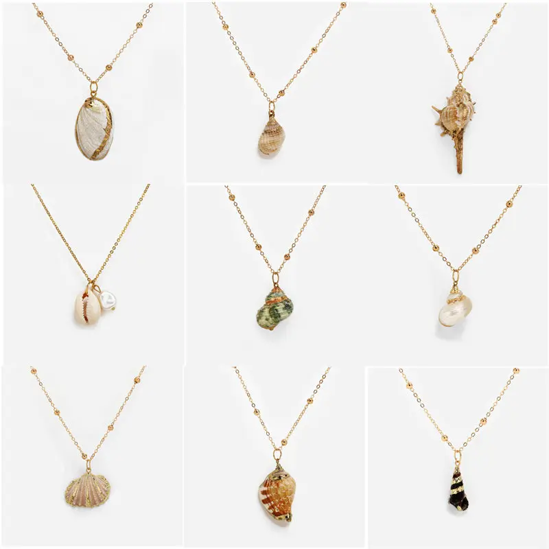 

Bohemian Conch Shell Necklace Shell Gold Shell Chain Necklace Women Seashell Choker Necklace Pendants Beach Jewelry Female