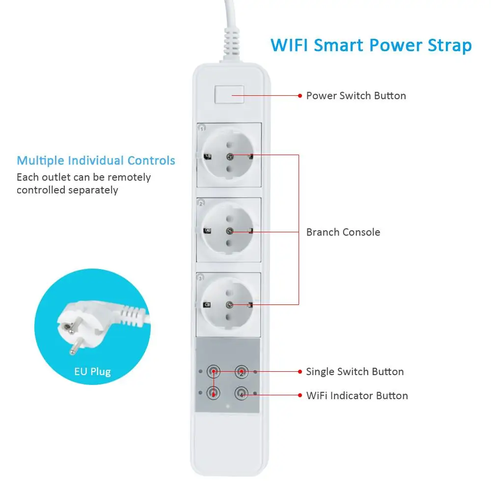 Ue wi fi tomada inteligente power strip