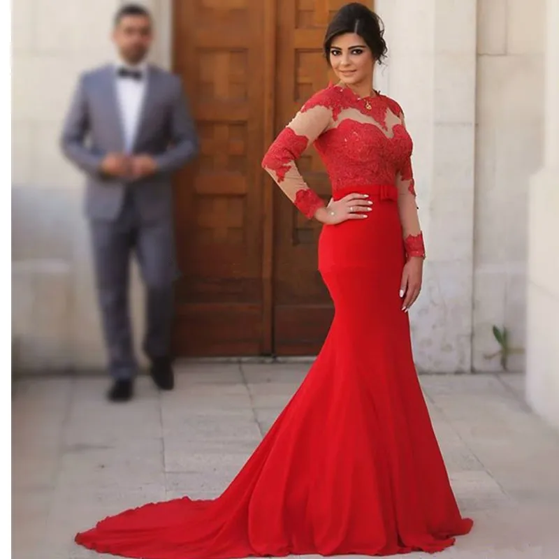 red trumpet evening gown