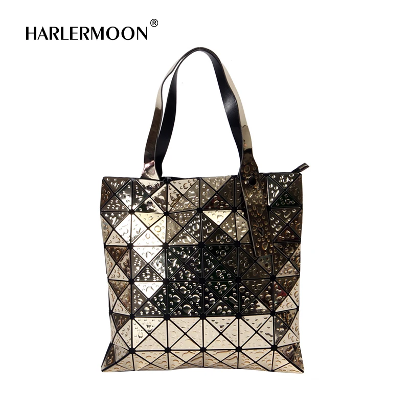 Unique Geometric Purse Laser Folding Tote Bag Handbags for Women The