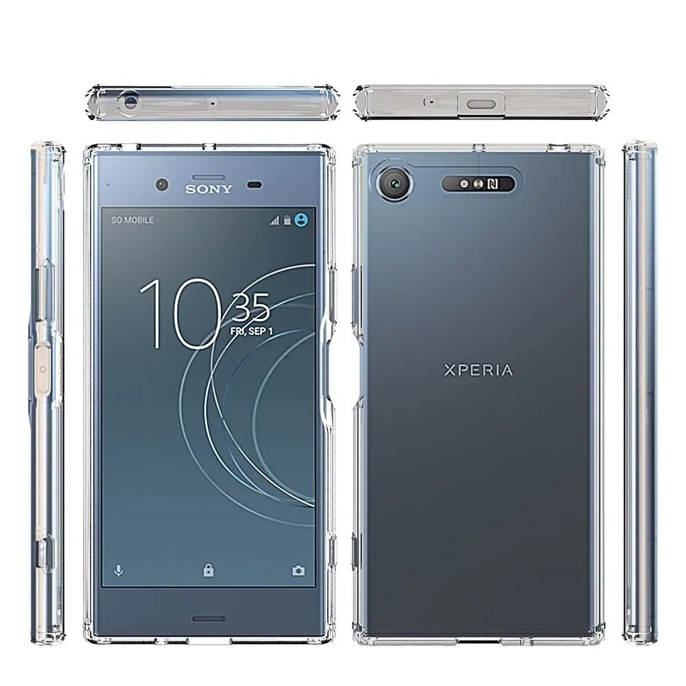 Прозрачный твердый Чехол на sony Xperia XZ1 чехол на sony Xperia XZ2 чехол на sony Xperia XZ3 ударопрочный бампер силиконовый TPU+ пластик чехлом чехол на sony Xperia XZ1 компактный Чехол для sony Xperia XZ2 Премиум