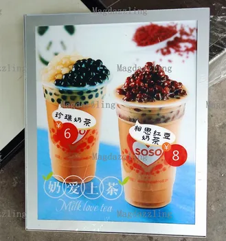 

Silver Aluminum Magnetic Frame LED Lighted Up Menu Boards for Shop/Restaurant/Fast Food Store