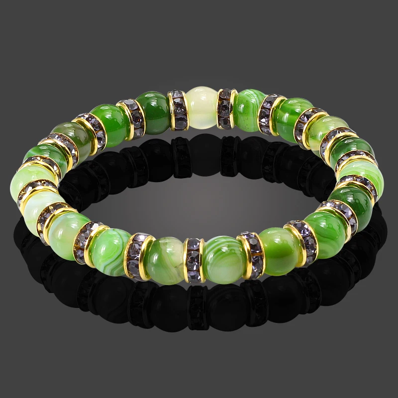 High Quality Natural Stone Round Beads Bracelets Bangles Crystal Jewelry Strand Bracelets - Image 4