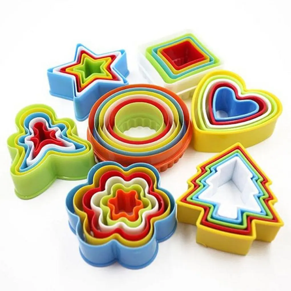 

2019 Hot Colorful Multi-shape Plastic Mold Cookie Biscuit Cutter Mould Kitchen Baking Tools Pastry Maker Tools