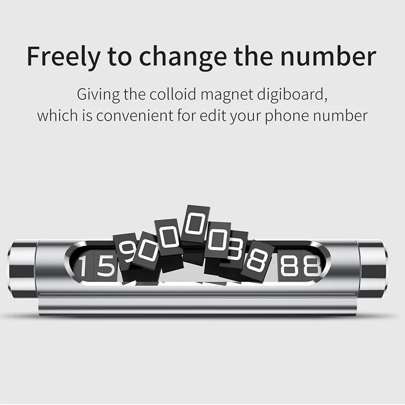 Baseus Car Temporary Parking Card For VW BMW Benz Car Holder Luminous Phone Number Plate Auto Rotary Car-styling Accessories