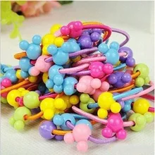 50pcs/bag Small Cartoon Bears Flowers Rabbit Star Child Baby Kids Ponytail Holders Hair Accessories For Girl Rubber Band Tie Gum