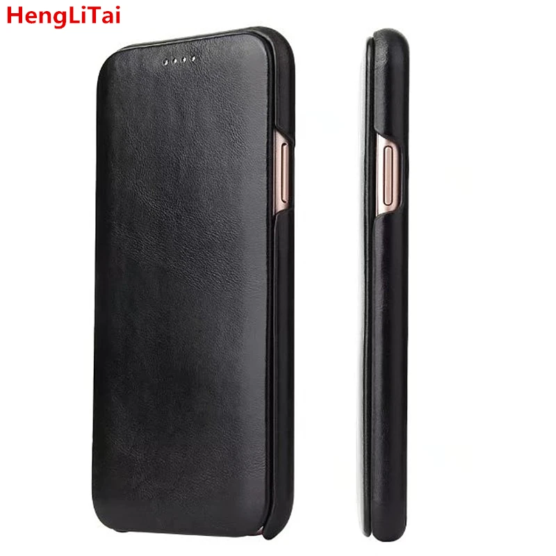 

Luxury Flip Leather Case For iPhone X Vintage Brand Back Cover For iPhone X Flip up Phone Case