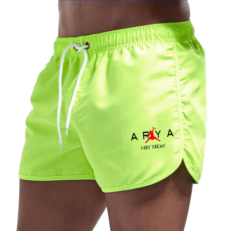 New Summer Men Sports Short Pants Not Today Printed Casual Running Pants Beach Shorts Mens Fintess Shorts