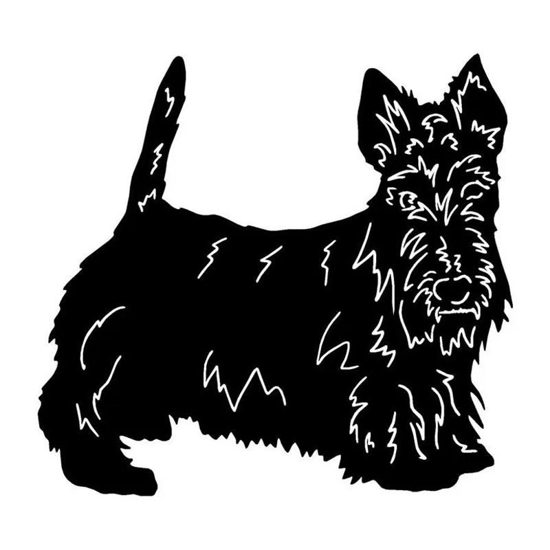 

13.7*12.7CM Scottish Terrier Dog Vinyl Decal Car Stickers Reflective Car Styling Bumper Decoration Black/Silver S1-1207
