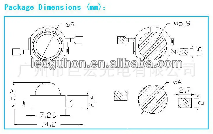 Белые Светодиоды высокой мощности 1 Вт|diode|diode leddiode white |