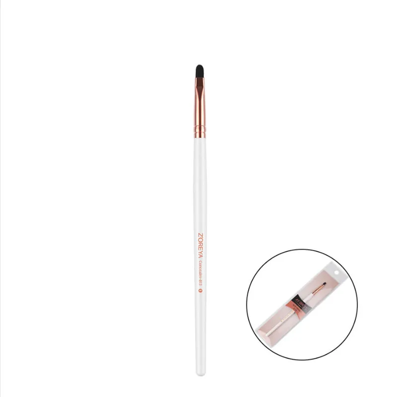 White Wooden Handle Fiber Lipstick Brush Lipstick Applicator Brushes