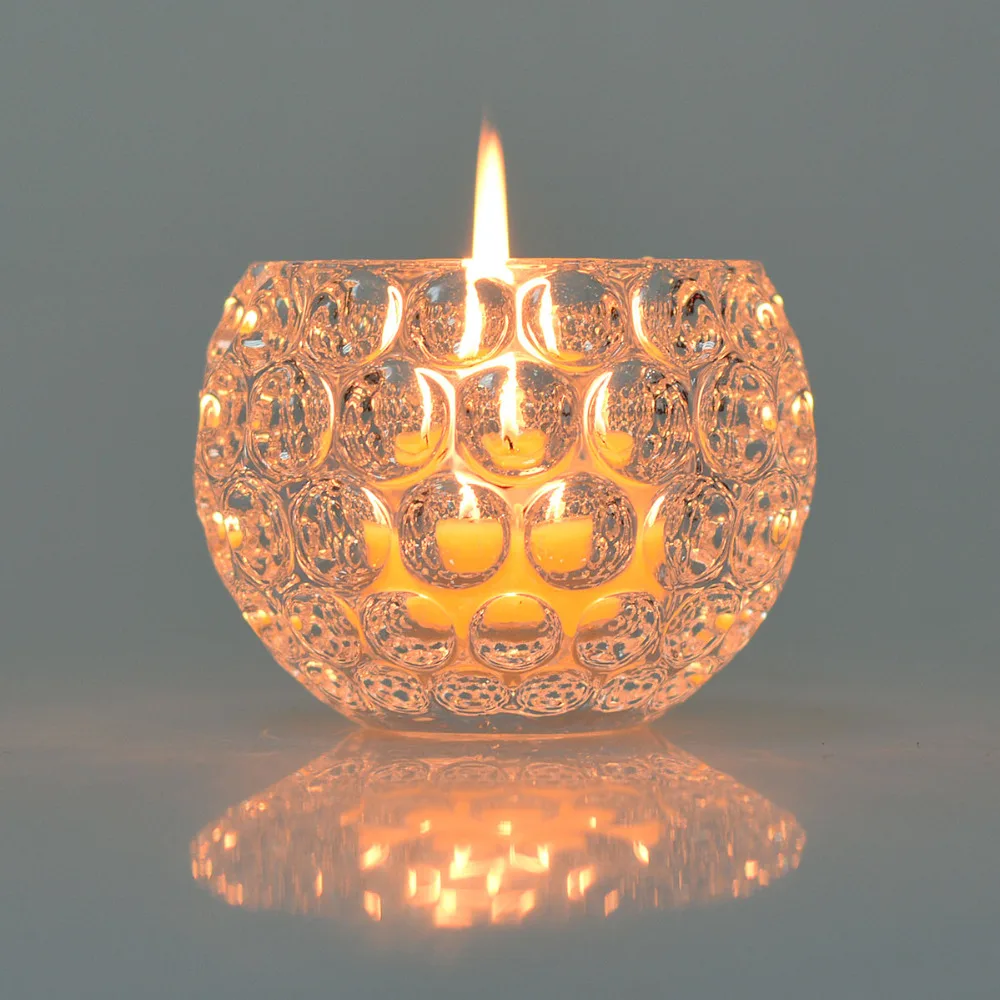 Ясный хрустальный подсвечник Свадебные украшения Tealight Держатели