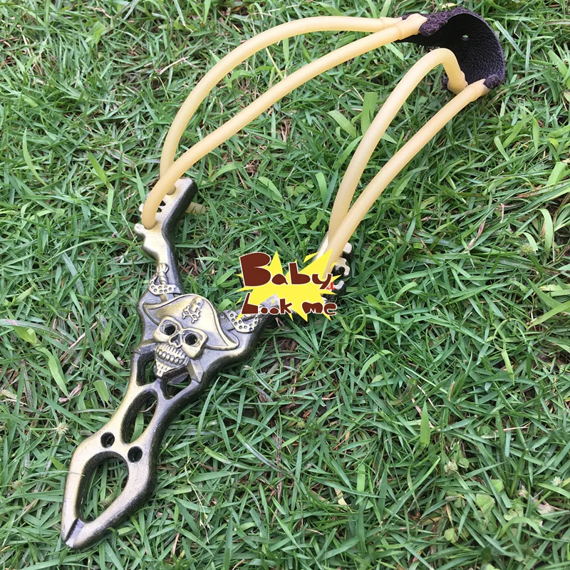 Slingshot pocket shot Archery bow skull sling shot retro bronze pirate