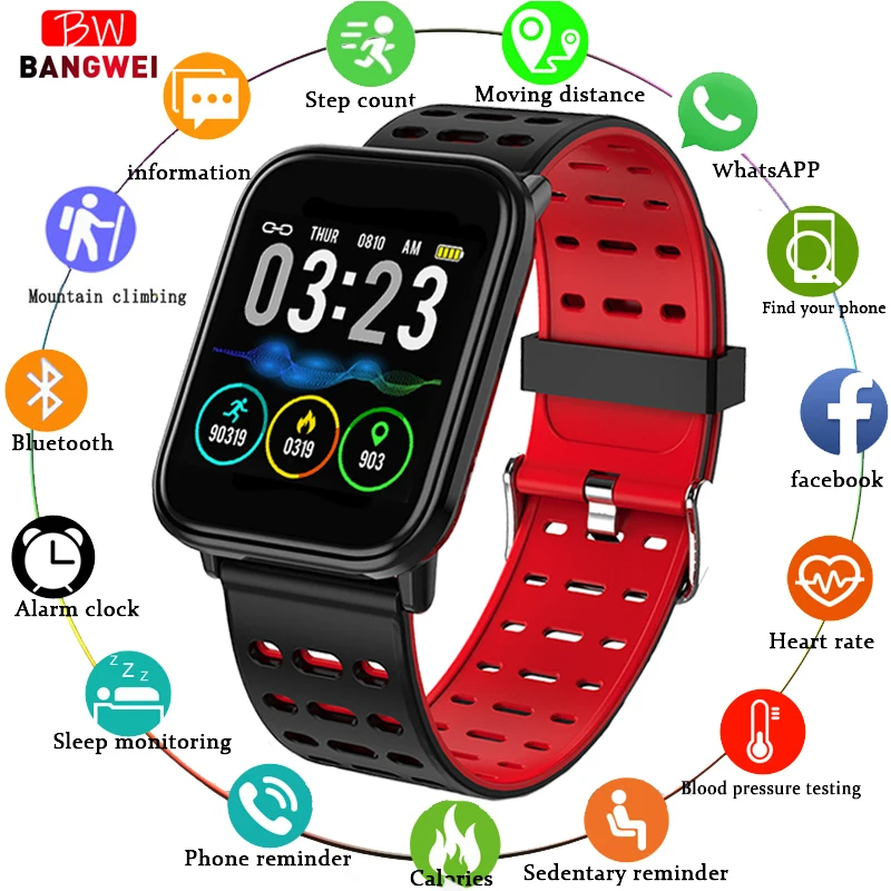 

BANGWEI Smart Watch Women Full Screen Touch Smart Watch Blood Pressure Measurement Activity Tracker For Men Fitness Smart Watch