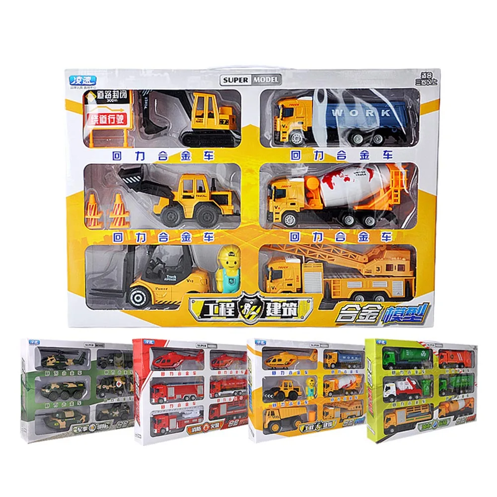 

Alloy Set 1:52 Mini Fire Military Special Police Alloy pull back Car Model Children's Pocket Toys collection Educational gifts