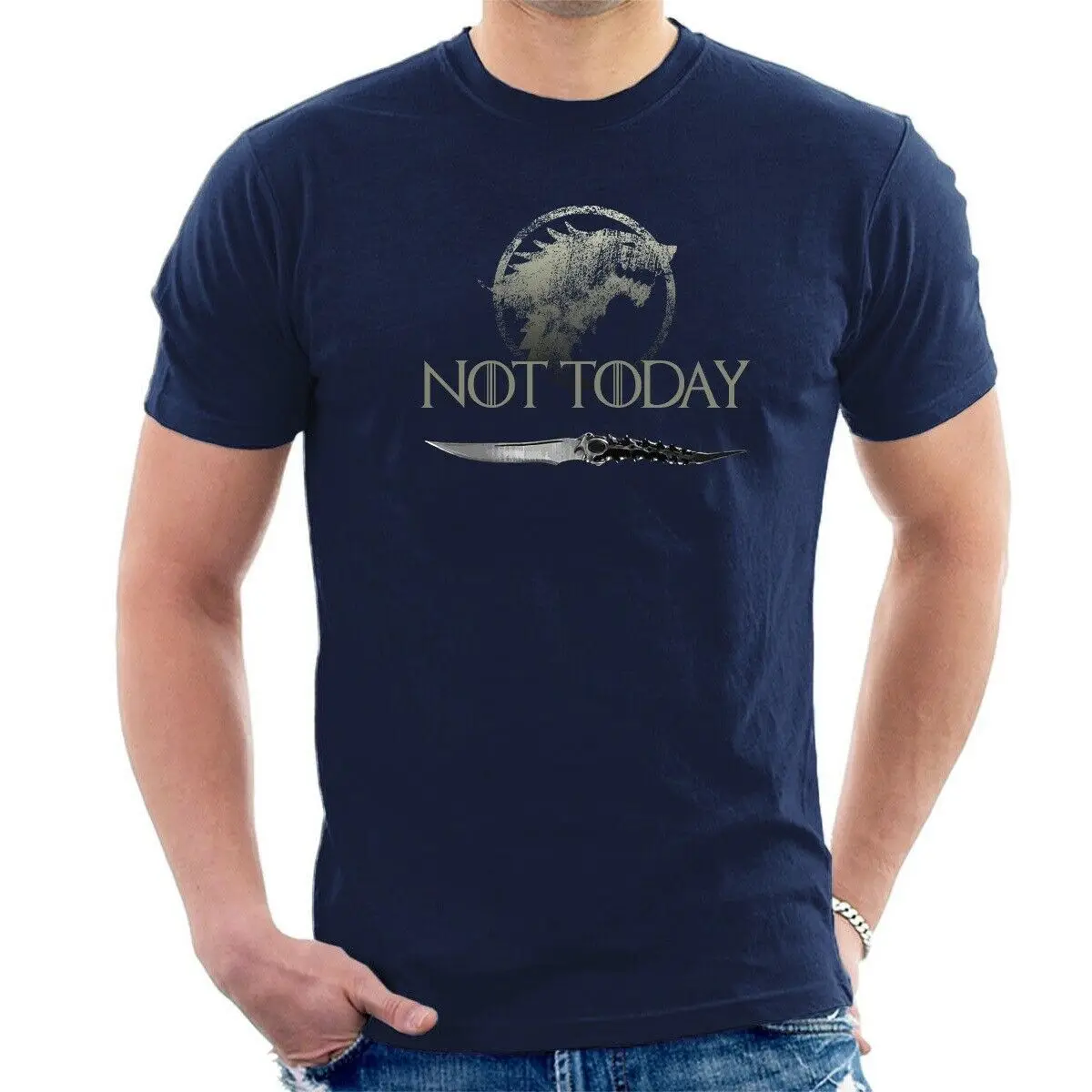 Ария Старк NOT TODAY DAGGER Футболка Игра престолов Final для взрослых детей C56|Футболки| |