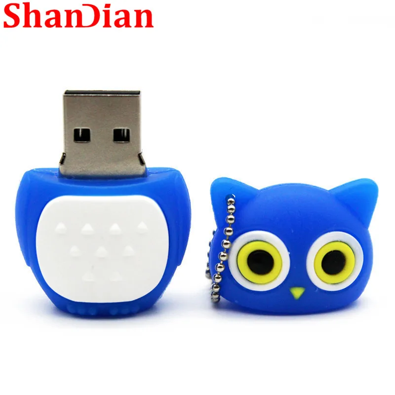 SHANDIAN Fashion ideas USB флеш накопитель с милой совой 64 ГБ 16 32 4 Гб карта памяти мультяшной