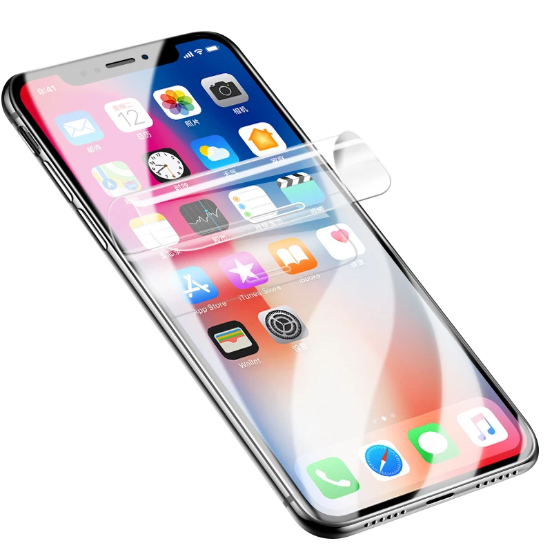 Mzxtby Clean Full Cover Soft Hydrogel Film Screen Protector On For iphone 6 S 7 8 plus X 11 12 Xr Xs Max pro Not Glass | Мобильные